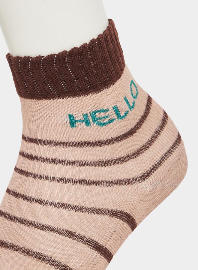 ستايلي طقم 5 جوارب مطبوعة بنمط كتل الألوان - Image 5